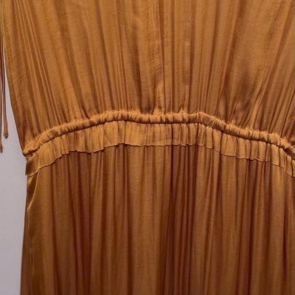 Banana Republic Deep Golden Rod Silky V-Neck Dress - Picture 4 of 6